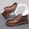 2025 spring new men's handmade online casual leather shoes men's retro trend tooling big head leather shoes 2025