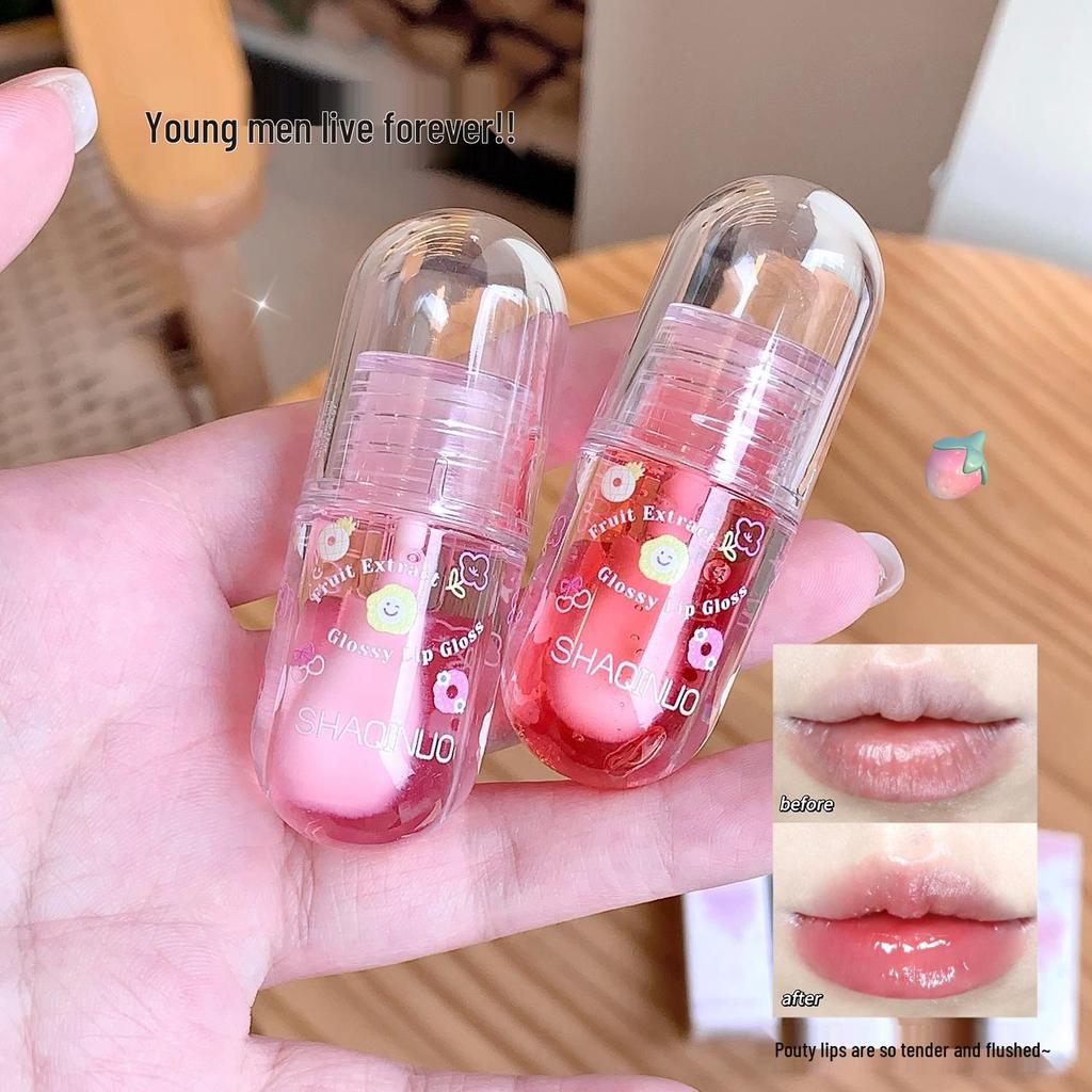 SHAQINUO Strahlendes Frucht-Extrakt Lippenöl-Kapseln: Feuchtigkeitsspendender & Hydratisierender Gloss für rissige Lippen