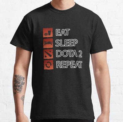 Dota Gamer Life-Eat Sleep Dota Repeat Classic T-Shirt S-3XL