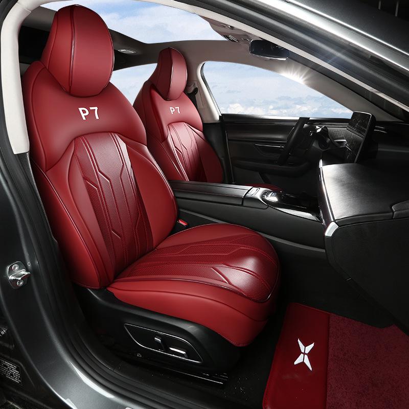 Xiaopeng P7 Five-Seater Full Coverage Leather Seat Cushion, Wear-Resistant and Suitable for All Seasons