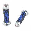 Coprimanopole per Manubrio Moto Design Teschio Fiamme Gomma Morbida Set 22mm