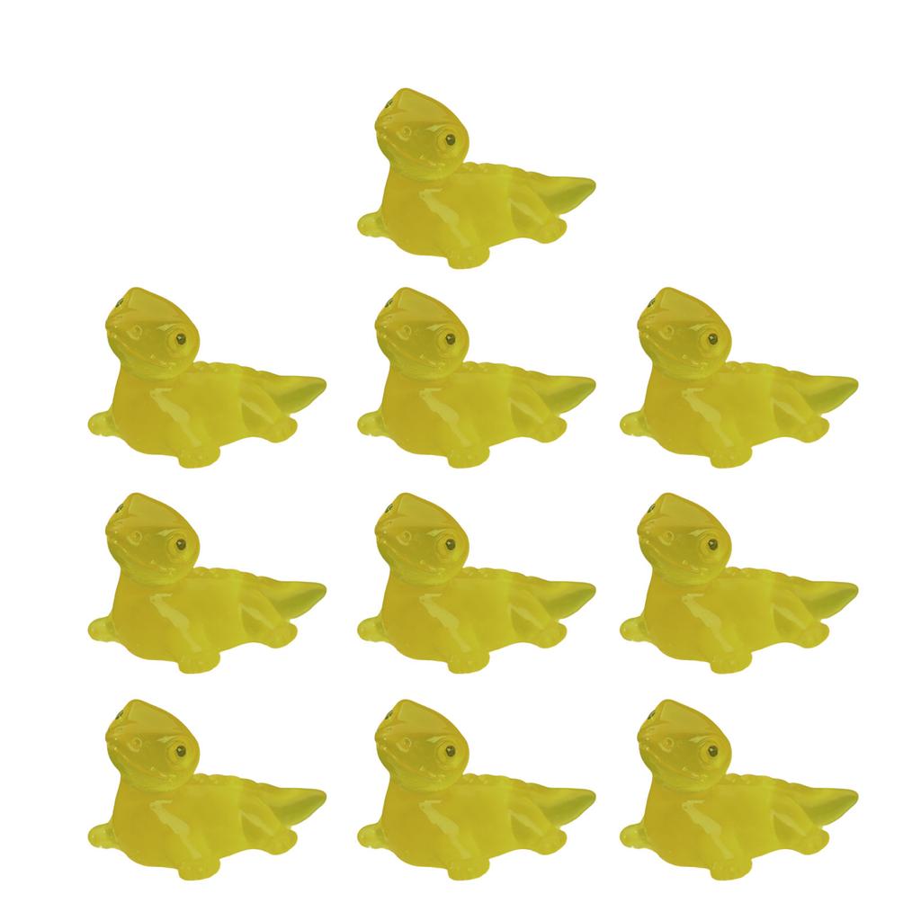 10Pcs Glowing in Dark Small Lizards Resins Miniatures Animal Figures Garden Landscape Potted Plant Decorations Ornaments