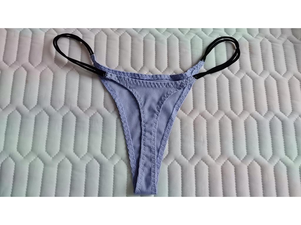 European & American Ribbed Cotton Women's Thong with Fine Straps - Comfortable, Breathable, & Sexy T-Back