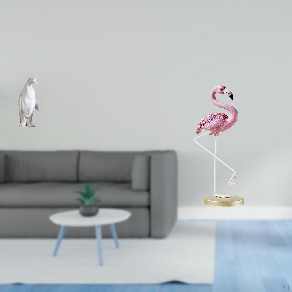 Penguin Flamingo Resin Animal Sculpture Collectable Figurine Decorative Ornament Statue for