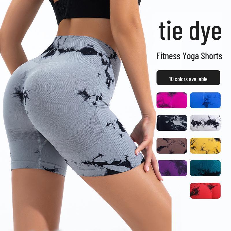 Dámske Joga Nohavice s Vysokým Pásom a Tie-Dye Vzorom - Broskyňové Zadky, Zdvíhajúce Boky, Trendy Fitness Oblečenie