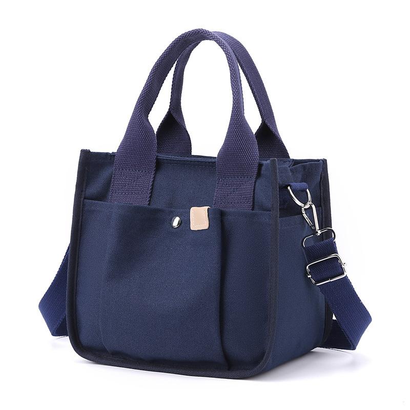 Canvas Bag Bento Small Bag Hand-carrying Women's Bag Large Capacity Women's Tote Bag One-Shoulder Crossbody Bag