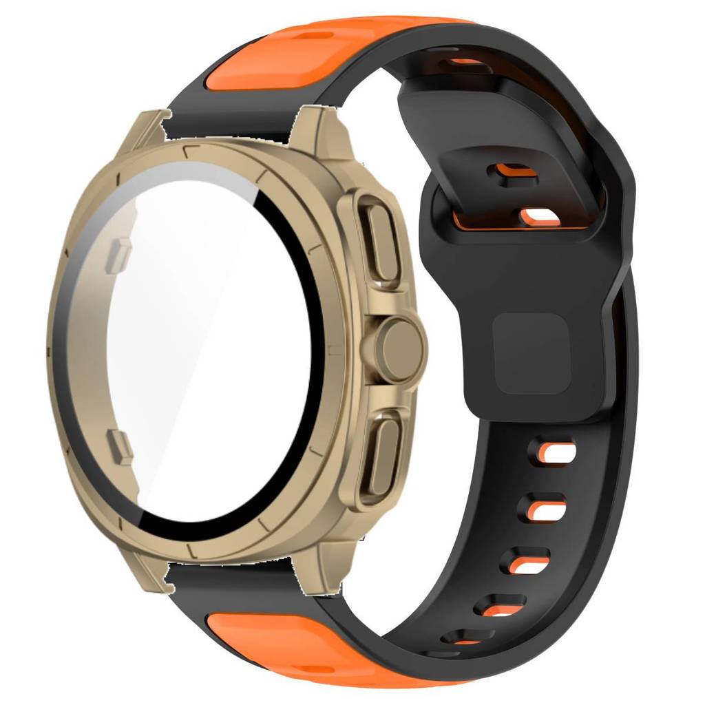 Silicone Band +Tempered Glass Case For Samsung Watch 7 40mm 44mm Strap Protector Cover For Samsung Galaxy Watch 7 44mm 40mm