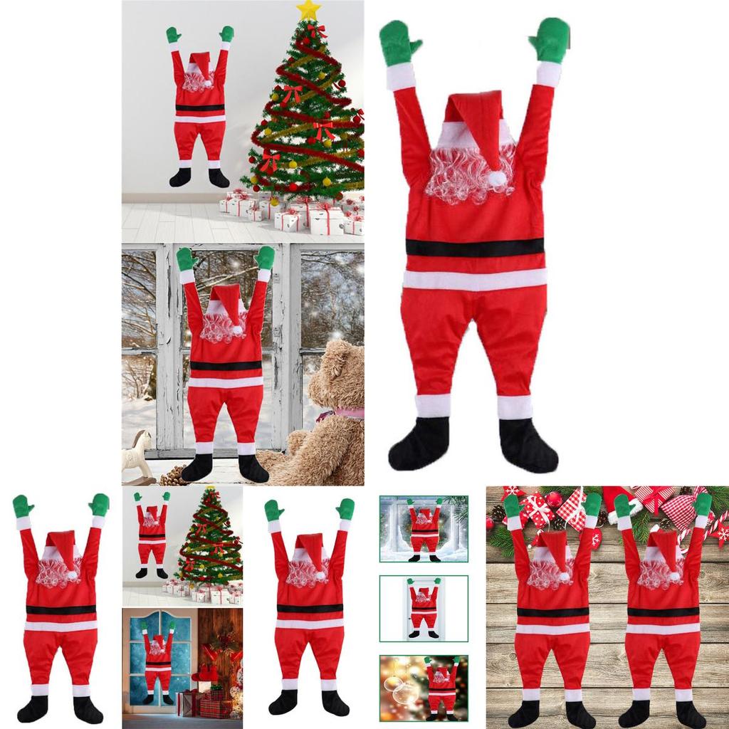 42" Climbing Christmas Hanging Santa Claus Outdoor Window Party Xmas Props Decor