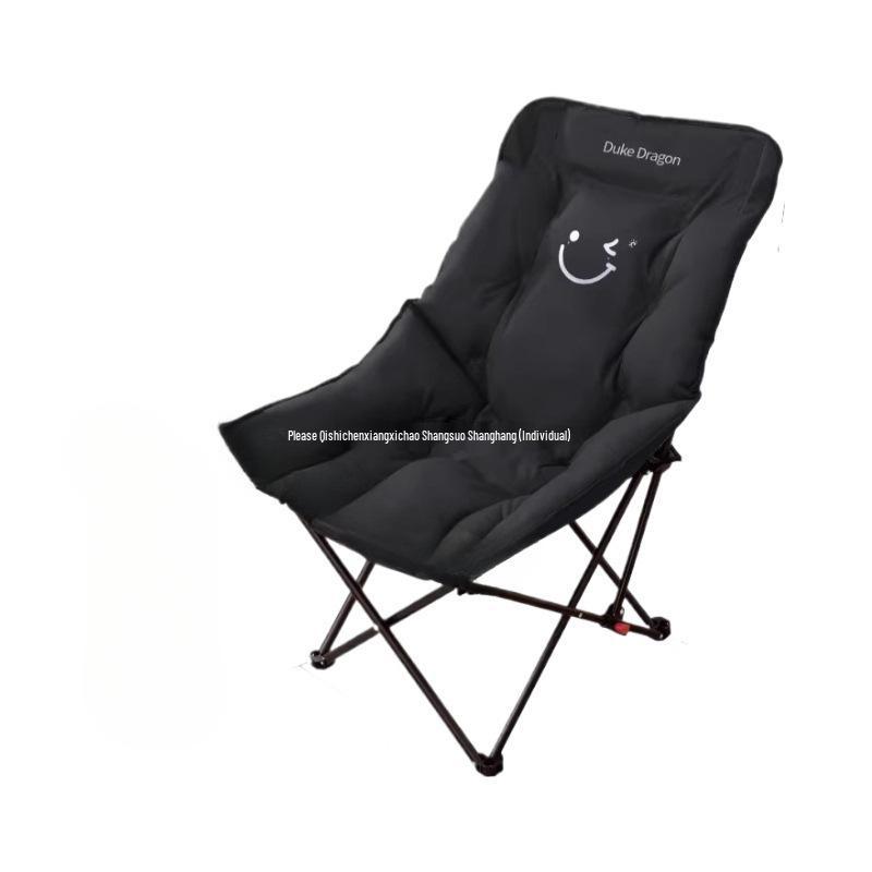 Foldable Outdoor Recliner: High-Back, Cotton Moon Chair for Beach, Portable & Adjustable for Sketching, Leisure, and Fishing.
