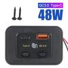 LED Light 12V/24V Phone Charger Car Fast Charger Type C + QC3.0 USB A Port Auto Adapter for Car RV RV Home Camper Caravans