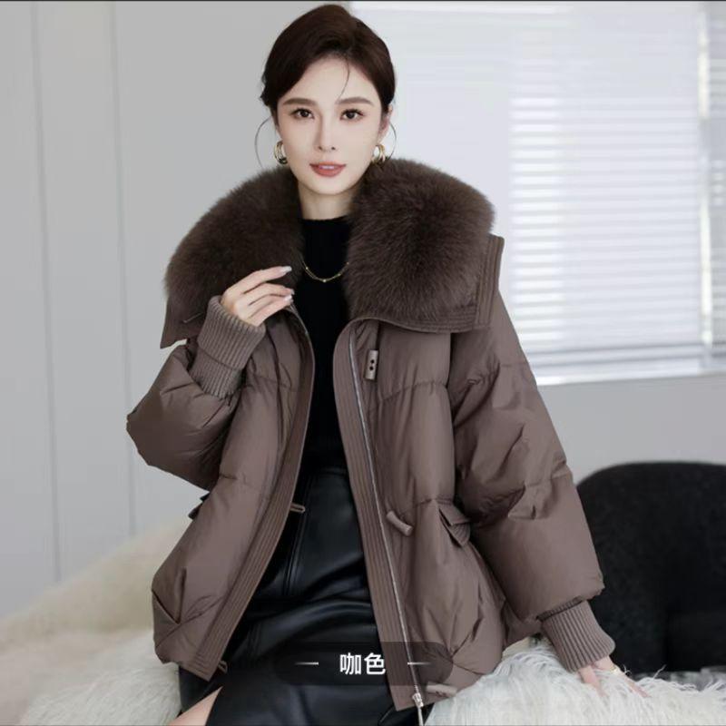 

Новая хлопковая куртка Ji женская короткая модная свободная хлопковая куртка женская с меховым воротником утолщенная хлопковая куртка 2XL 155-87.5 kg