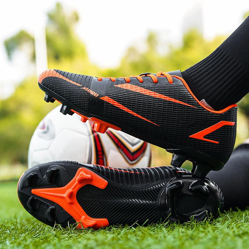 New Outdoor Men Soccer Shoes Adult Cleats Long Spikes Football Boots Training Sport Footwear Sneakers Non Slip Training Unisex