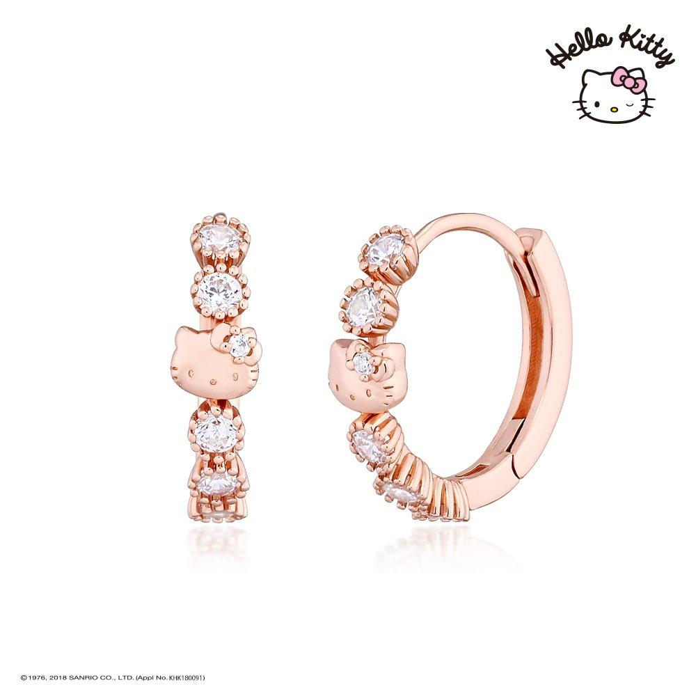 Sanrio Hello Kitty Jewelry Heart Collection One-Touch Ring Earrings Hlse295-P