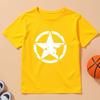 Kids Five-Pointed Star Print Crewneck Breathable Summer Short Sleeve Tee