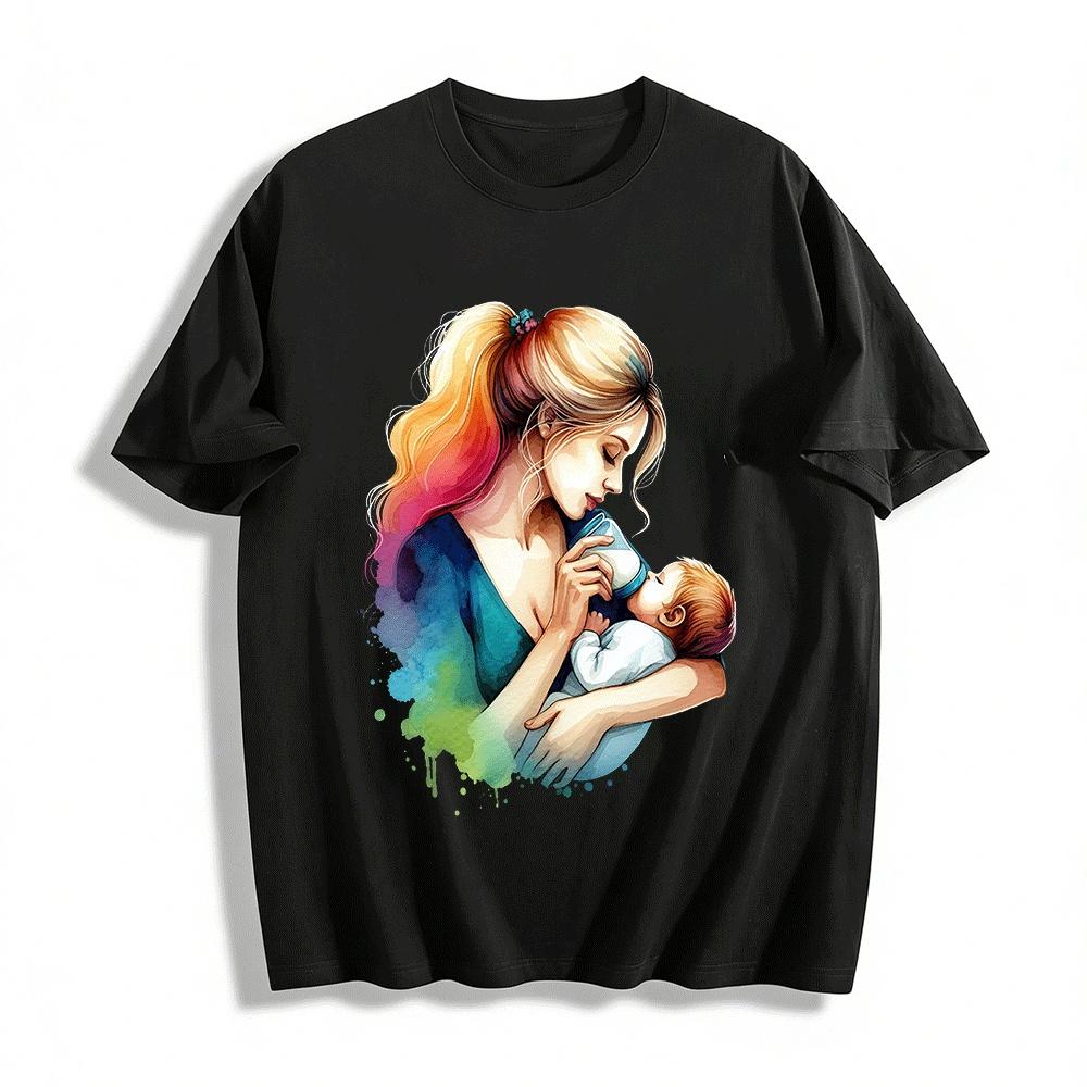 

Warm Nursing Time Parent-Child Print Casual Top Pure cotton T-shirt XXS