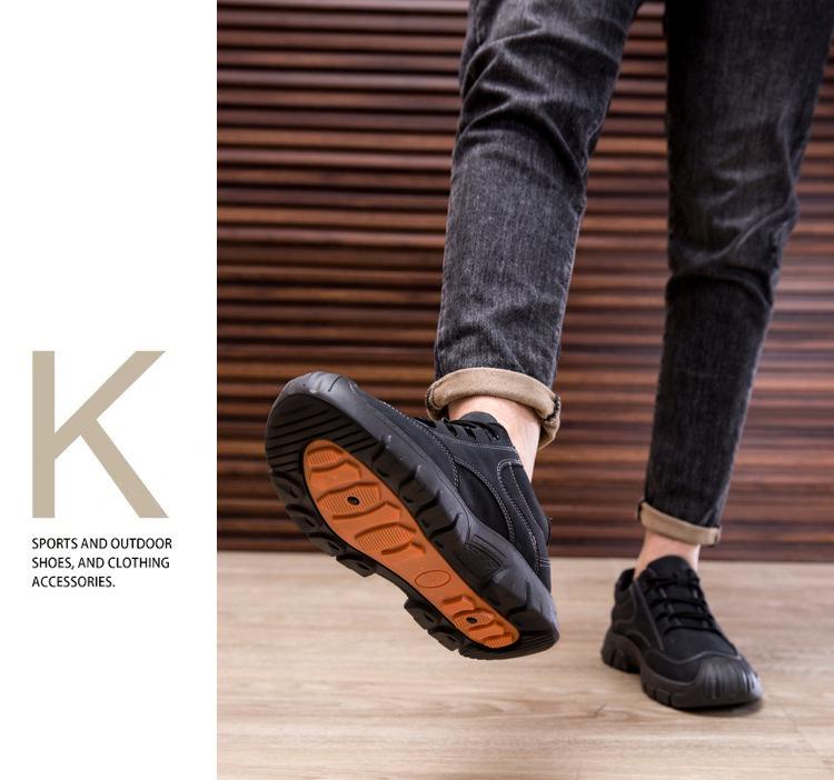 Men's Breathable Hiking & Running Shoes, Trendy Lace-Up Design, Soft, Wear-Resistant Soles