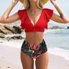 Women High Waist Bikini Push Up Bikinis Print Swimsuit Female Beachwear Swimwear
