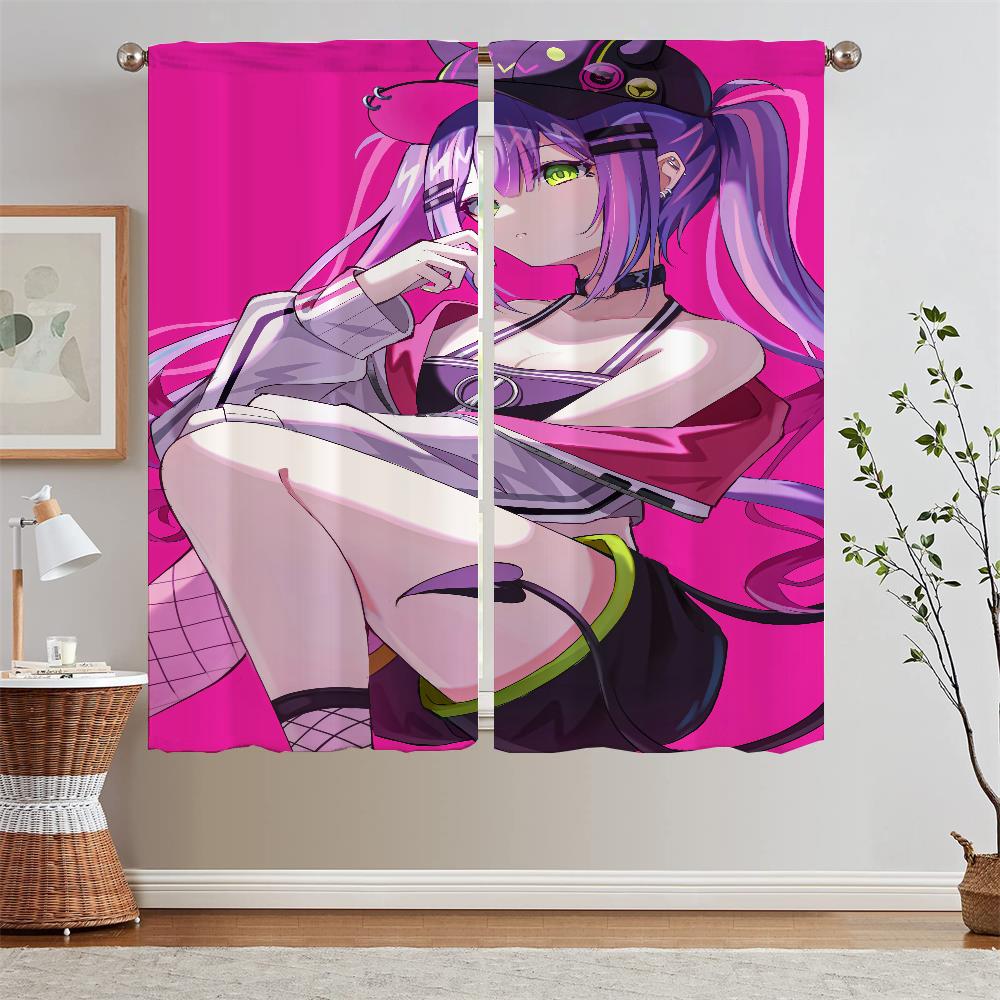 Hololive Kitchen Curtains for Bedroom Decoration Elegant Room Curtains 2 Pcs Set Customs Free Shipping Products Tentacles Blinds