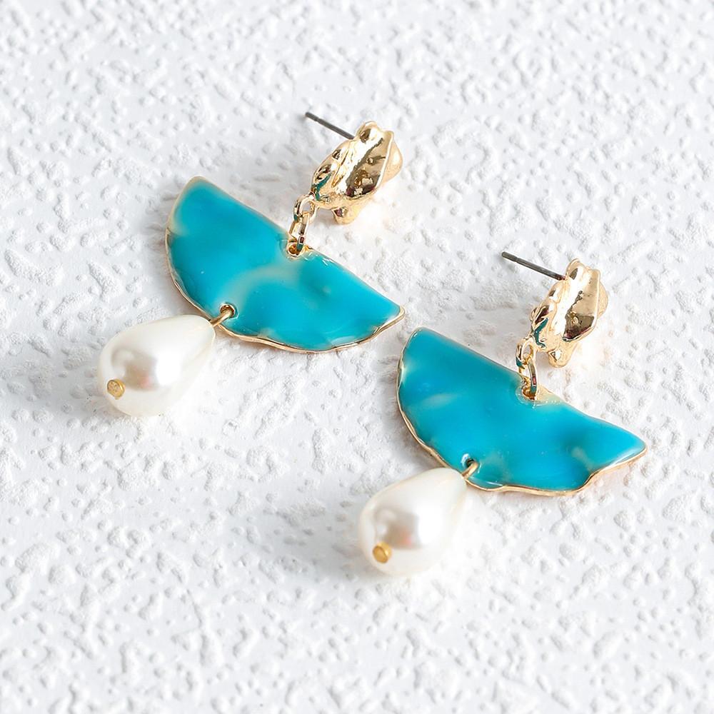 Pearl Geometric Unique Drop Earrings For Women Trendy And Stylish Summer Fashion Accessories