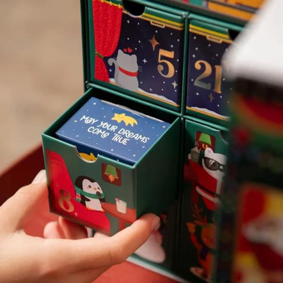 Dream Express Advent Calendar 2025 24 Days Christmas Countdown Train with Drawers Holiday Decor for Kids Adults