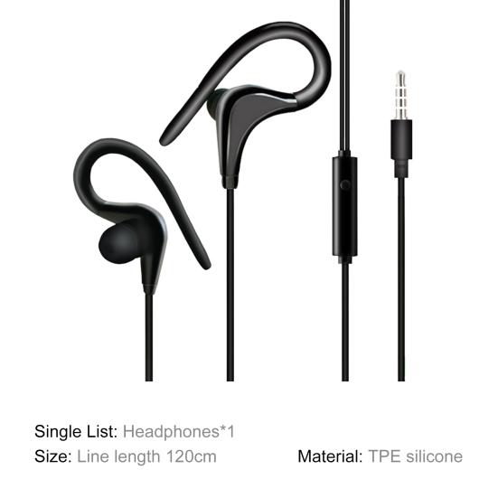 Wired Earbud High Fidelity Waterproof Ergonomic 3.5mm Noise Reduction Sports Ear Hook Earphone for Running