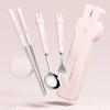 Stainless Steel Portable Cutlery Children'S Two Piece Set Student Cute Animal Bear Rabbit Spoon Fork Chopsticks Three Piece Set