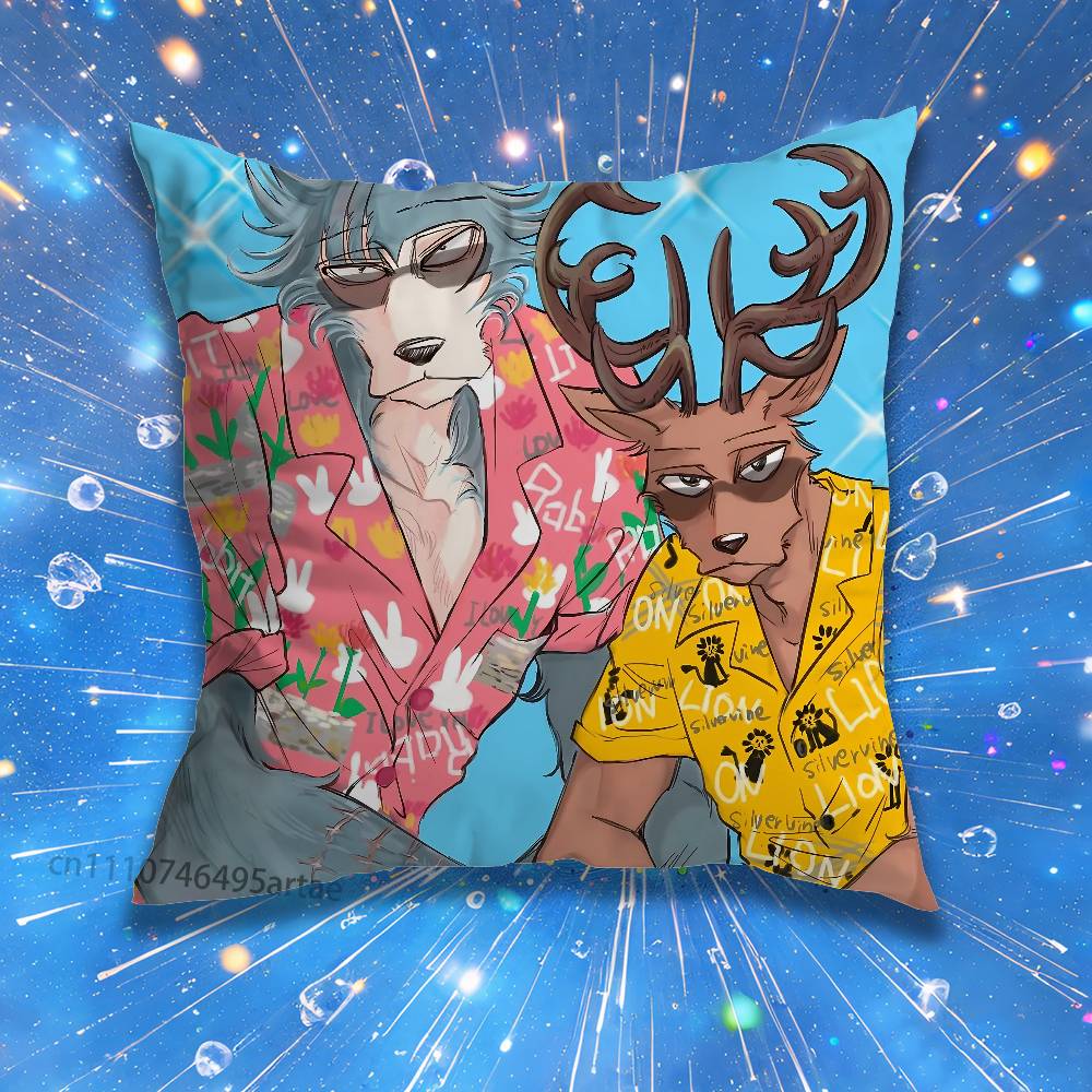 Drama Anime BEASTARS Pillow Case For Home Bedroom Car Office Decoration Living Room Sofa Cushion Cover Suitable