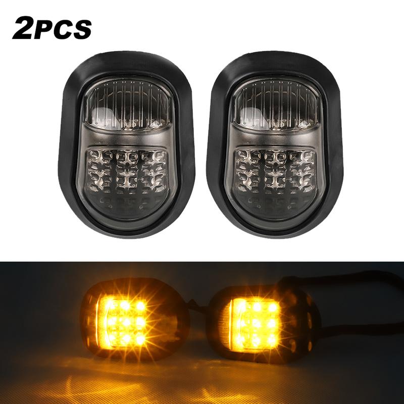Universal 9 LED Motorcycle Flush Mount Turn Signal Light Flasher Turn Light lamp Motorbike Indicators Blinker Amber Lighting 12V