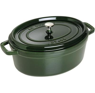 Cocotte Zwilling Staub Oval 37,5x31cm Basil Green 5,5l (40509-365-0)