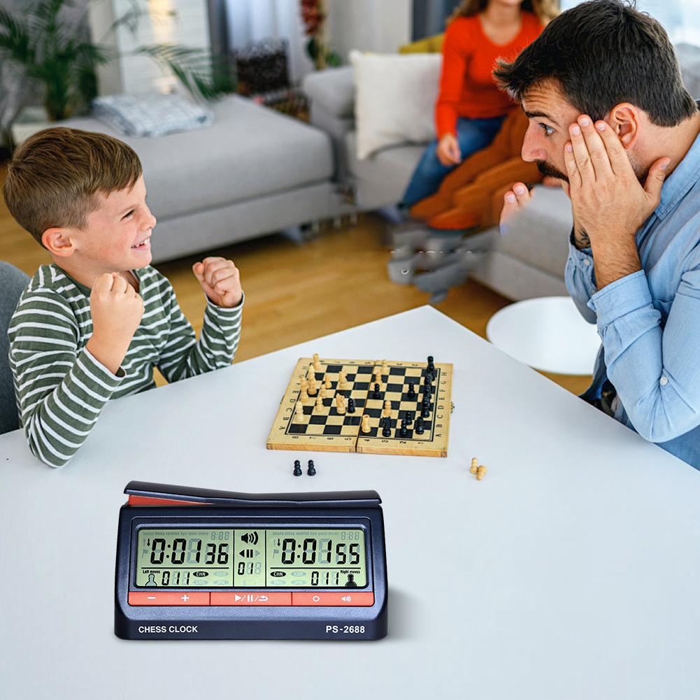 Chess Clock Professional Chess Digital Timer Multipurpose Chess Competition Game Stopwatch with Basic Bonus Count Up Down Timer