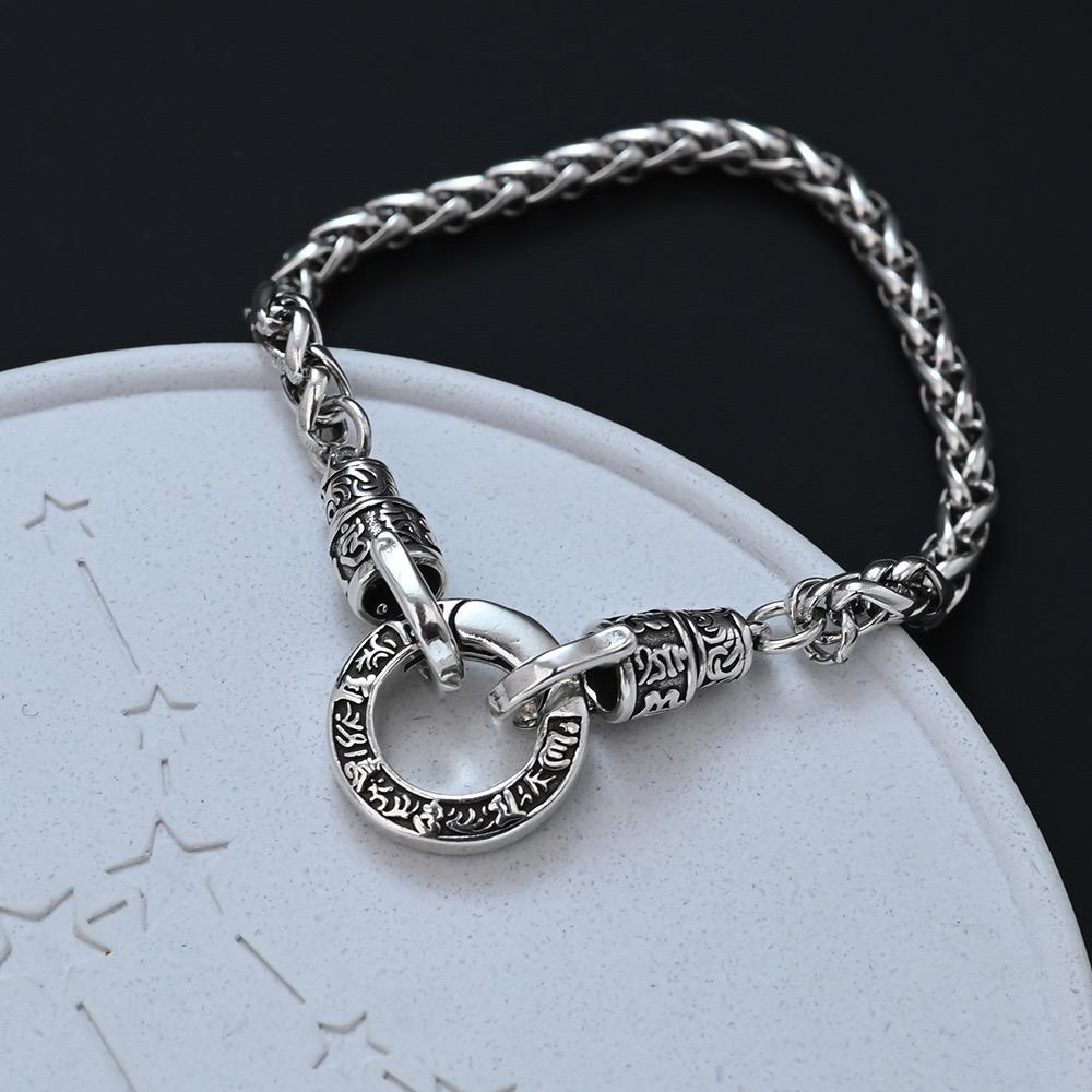 100% Solid 925 Sterling Silver Retro Bracelet for Women Men Vintage Handmade Rose Shape Simple Bracelet Birthday Gift