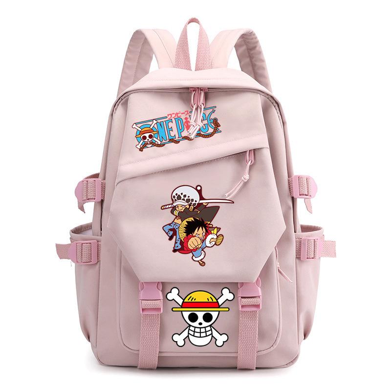 One Piece King Printed Backpack Elementary School Students Junior High School Students High School Students Large Capacity School Bag