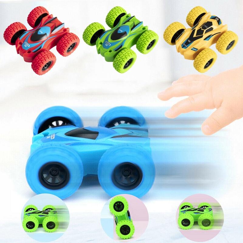 Vibrant 360 Roll Toy Racing Cars For Kids Durable Plastic Mini Car Xmas Gift