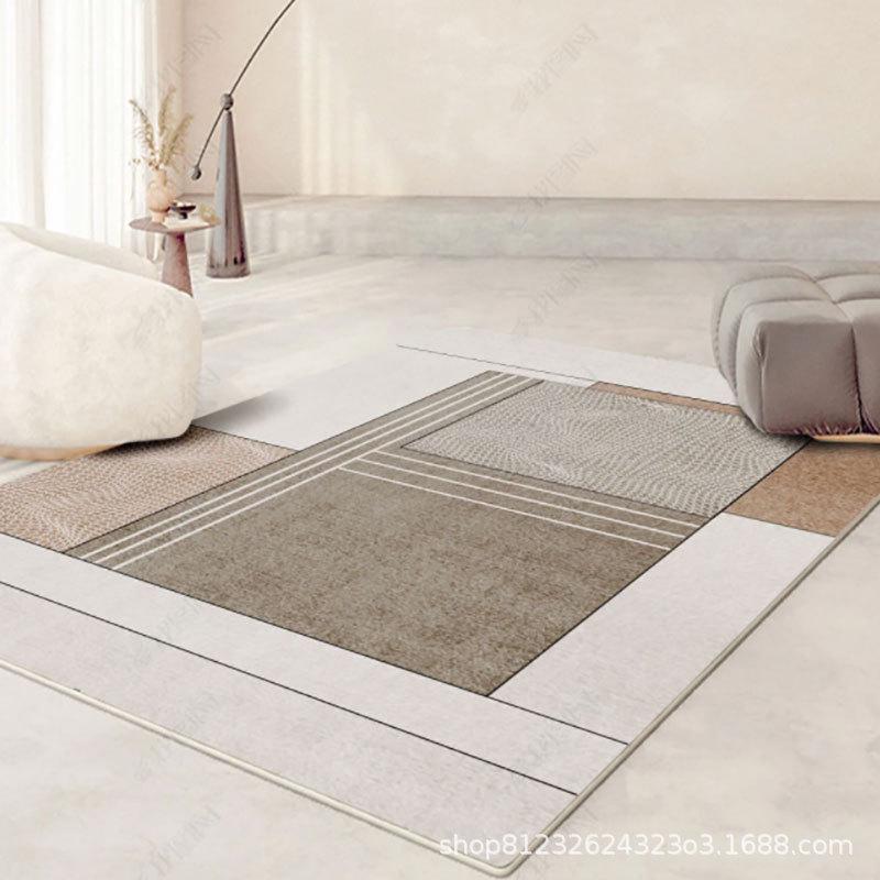 Nordic Style Modern Simple Living Room and Bedroom Carpet with Coffee Table Mat