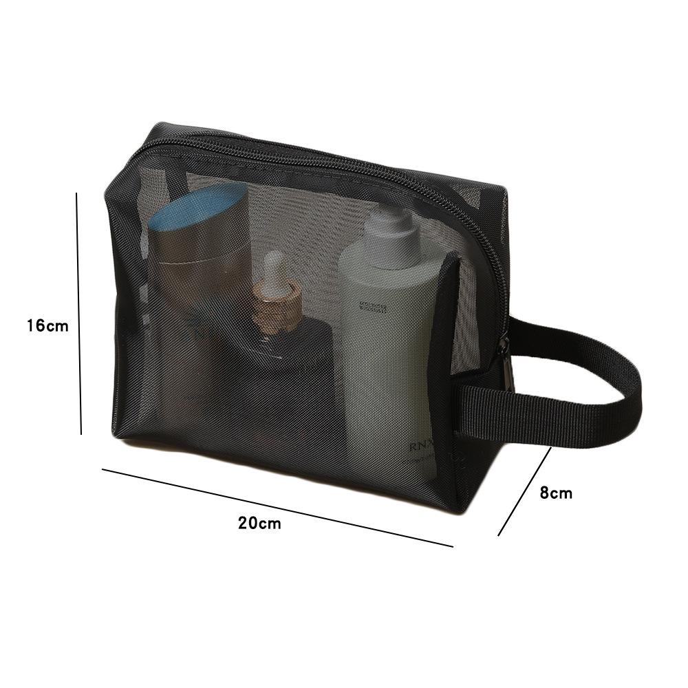 2025 Double Layer Large-Capacity Handheld Nylon Transparent Makeup Organizer Bag