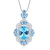Jewelry Simulation Topa Blue Pendant Ring Creative Court Style Set Main Stone 12 * 16