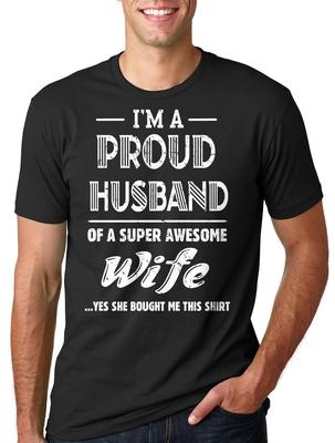 Proud Husband of Awesome Wife Gift for Husband Tee T-shirt Mens T-T-shirt