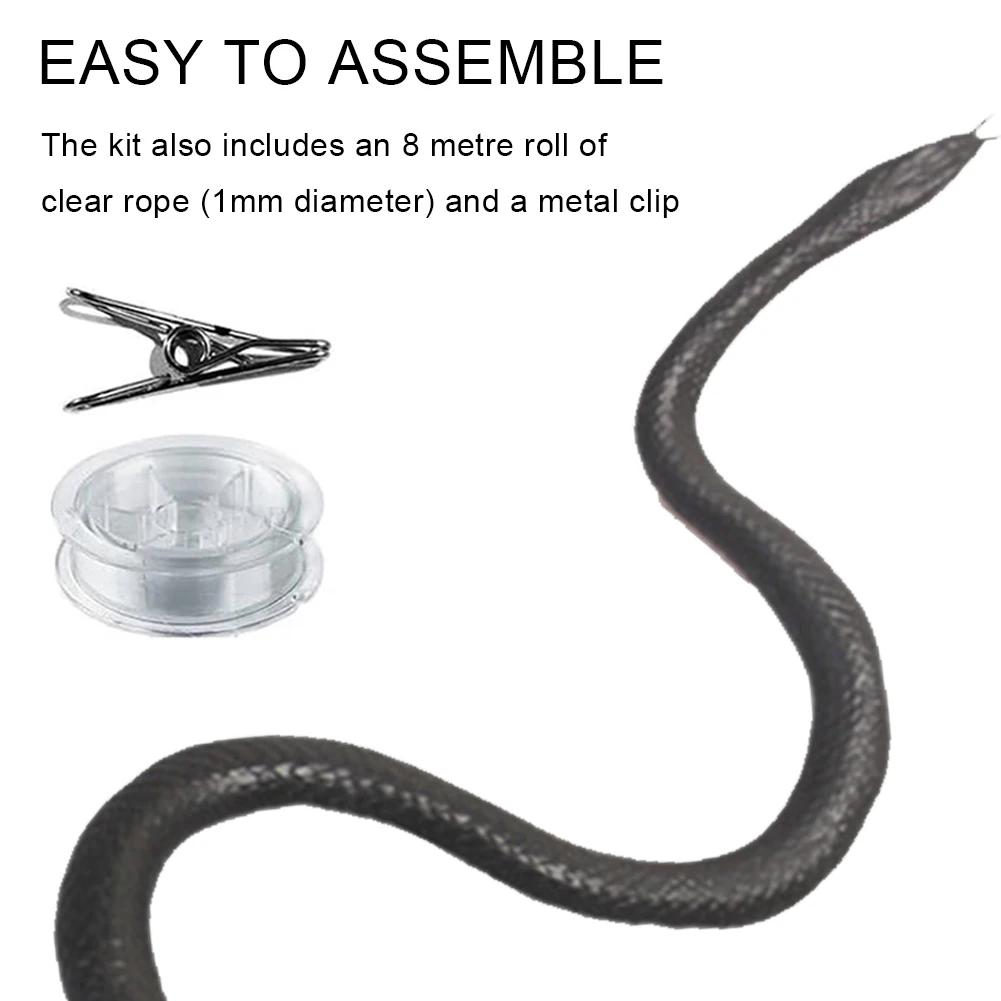 47.2 Inch Funny Large Realistic Rubber Snake Prank with String Clip Fake Snake Model Halloween Tricky Toy for Garden Kids Toys