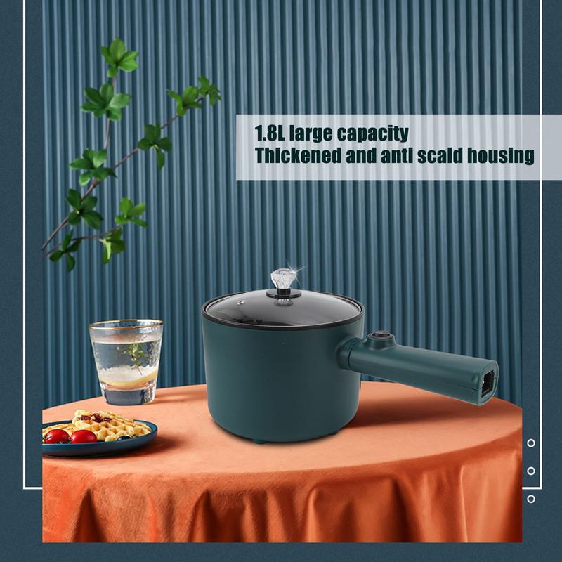 Electric Cooking Pot Electric Hot Pot Long Handle Multi Function Nonstick Coating 1.8L Capacity for Home
