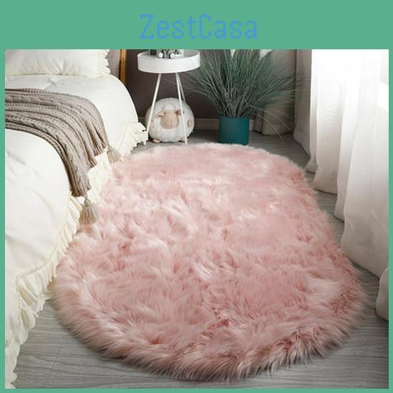 Wool Ins Silk Tiedye Oval Rug Long Pile Carpet For Living Room Bedroom Bedside Cloakroom Decorative Floor Mat