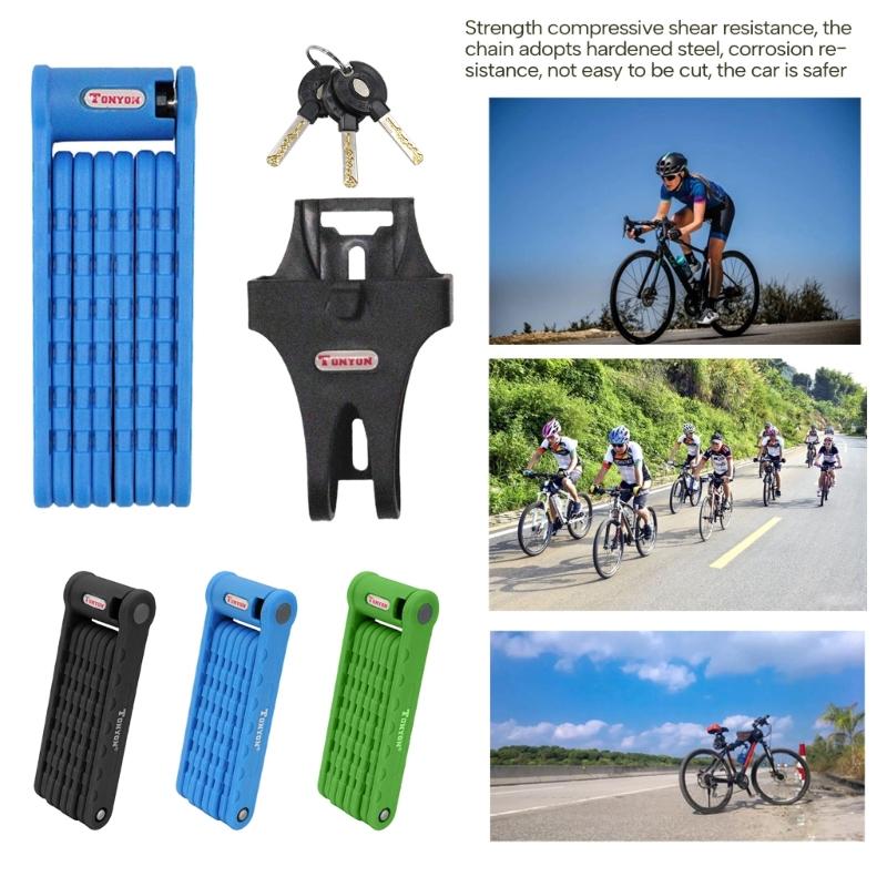 Hochleistungs-Diebstahlsicherung Secure Guard mit Schlüsseln & einfacher Montage Klassisches Faltradschloss Hohe Sicherheitsstufe Fahrradschloss