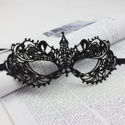 Lady Black Lace Floral Eye Mask Venetian Masquerade Fancy Party Dress