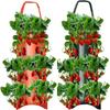 8-Pocket Hanging Strawberry Planter Bag - Vertical Multi-Hole Cultivation Bag for Fruits & Herbs,Space-Saving Garden for Balcony
