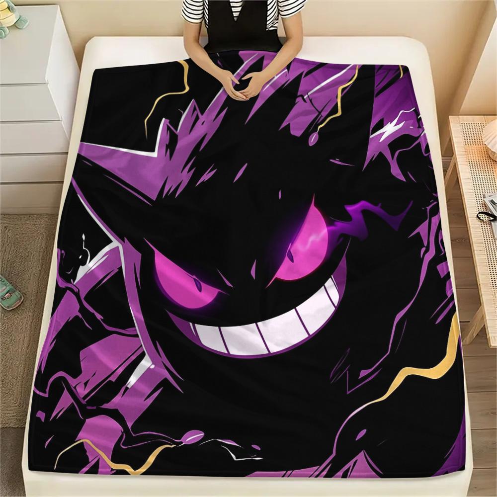 Gengar  Print Flannel Blanket, High Quality Comfortable for All Seasons, Home Decor, Warmth and Comfort