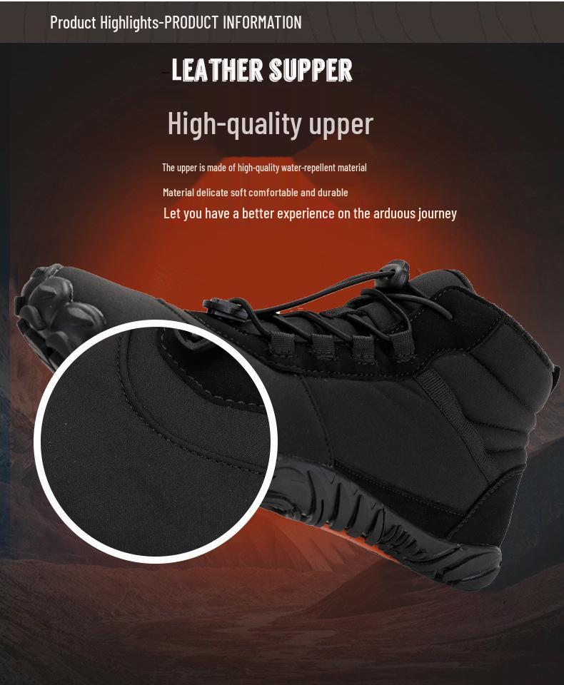 2024 Winter Fleece-Lined Waterproof High-Top Snow Boots - Warm, Breathable Casual Cotton Shoes for Couples