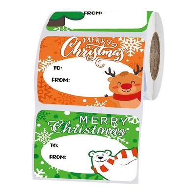 250 Pcs Christmas Gift Tag Stickers Self Adhesive Present Seal Label Stickers DIY Gift Package Decoration Easy To Use