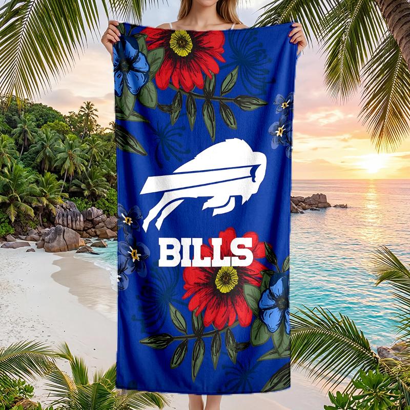 Bills Team Fashion Beach Towel: Ideal for Summer Adventures Soft, absorbent and quick drying suitable for swimming and bathing