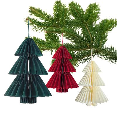 Set mit 10 recycelbaren Wabenpapier-Dekorationen, einfach anzubringen, Weihnachtsbaumschmuck, festliche Dekoration, Wohnaccessoires