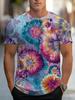 Retro 3D Grafisk Print T-shirt til Mænd - Perfekt til Hverdagsbrug og Ferie