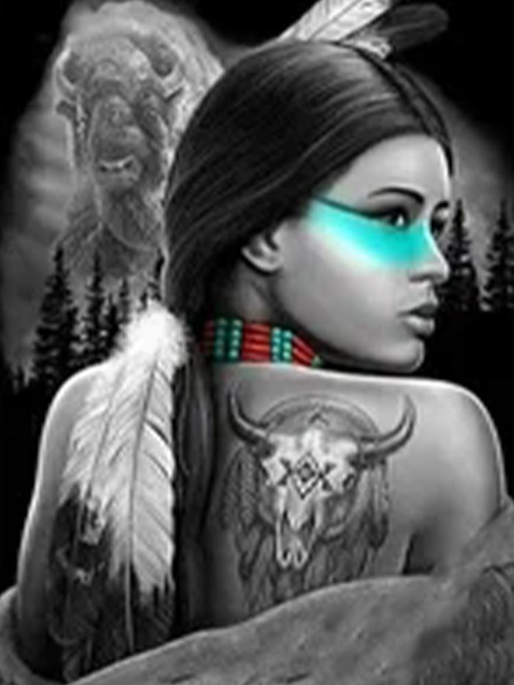 5D DIY Diamond Painting Skull Face Woman Rhinestone Mosaic Tattoo Girl Diamond Embroidery Art Mosaic Home Decor Handmade Gift